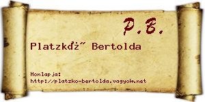 Platzkó Bertolda névjegykártya